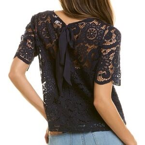 NWT Nanette Lepore Lace Top Navy Sz Medium